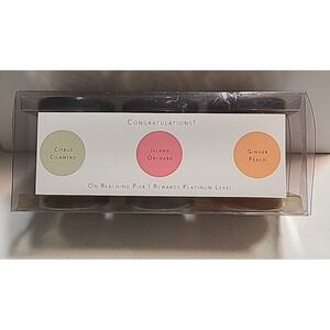 Pier 1 Rewards LIMITED candle set Island Orchard Ginger‎ Peach Cilantro Citrus